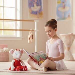 Kohl's Cares "Angelina Ballerina Center Stage" Plush Toy Stuffed Animal & Book